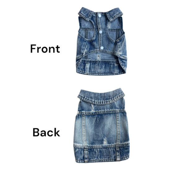 Dog Jean Jacket Button Snaps Design- Easy put on and take off M size