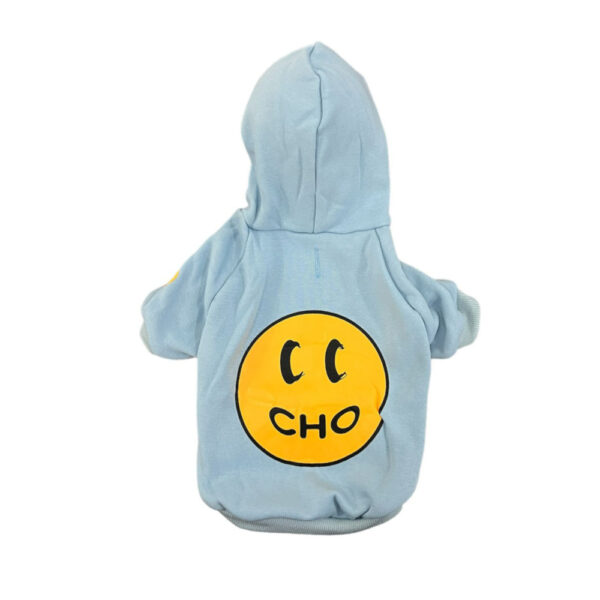 Stylish and soft dog jacket with adjustable hood Medium size – Light Blue