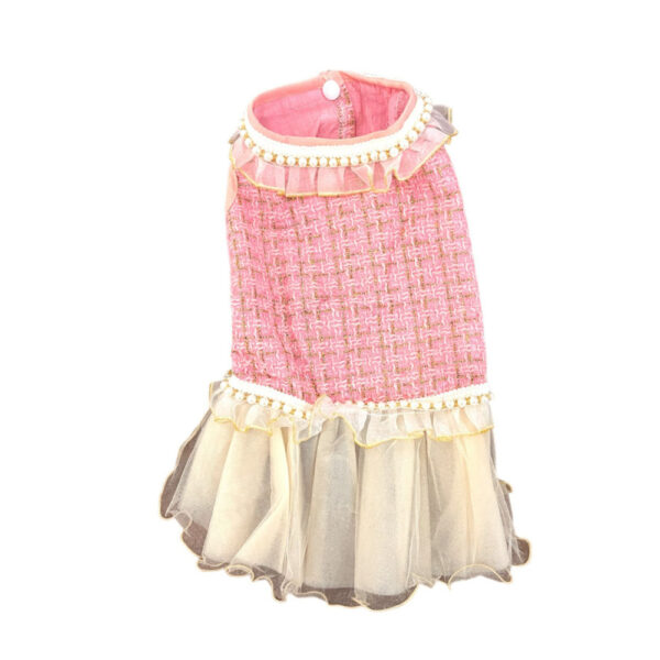 Luxury Pearl Pet Dress – M Size
