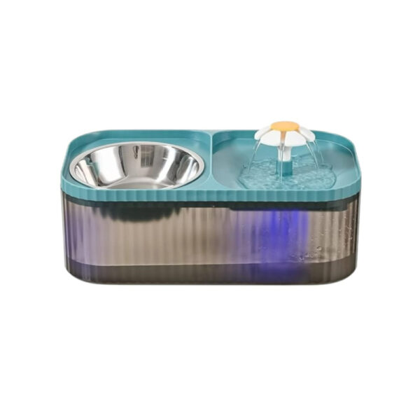Quiet Stainless Steel Pet Water Fountain and Food Bowl 3L