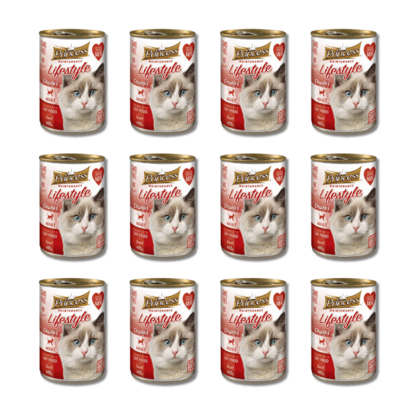Princess Life Style Chunk With Beef Cat Wet Food 405G