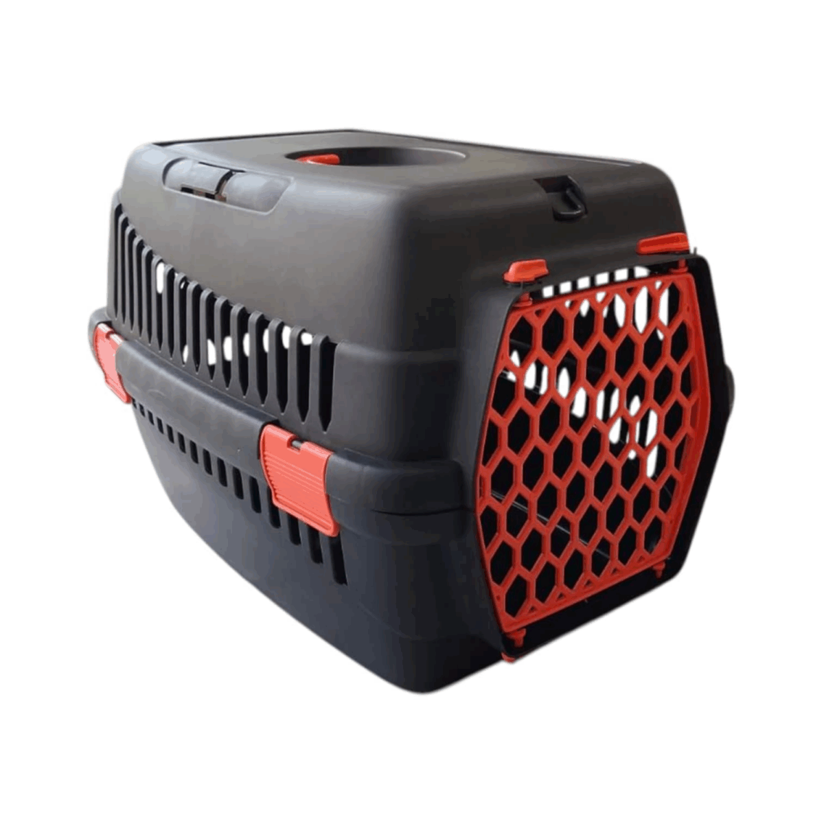 Sturdy Plastic Portable Pet Cage With Ventilation Holes, Sturdy Folding Handle, And Easy-Open Latch To Secure Door Length 30 Cm Width 48 Cm Height 33 Cm