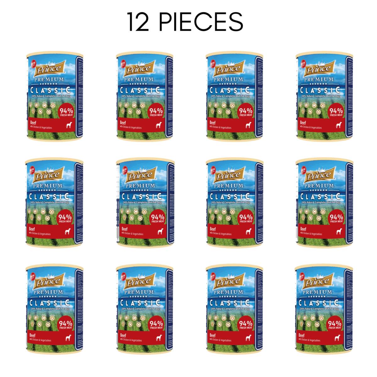 Prince Premium Beef With Chicken Vegetable 400 G - 12 Pcs