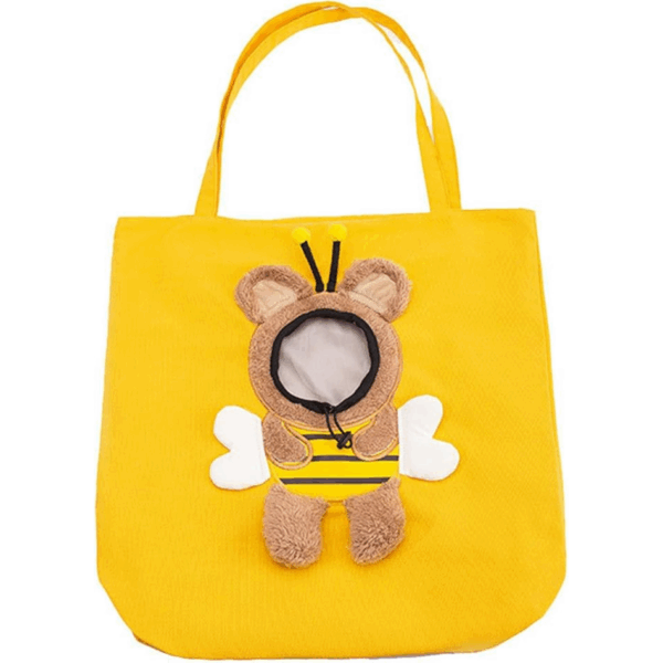 Pet Canvas Shoulder Carrying Bag, Cute Bee Shaped Length 40 cm Width 42 cm