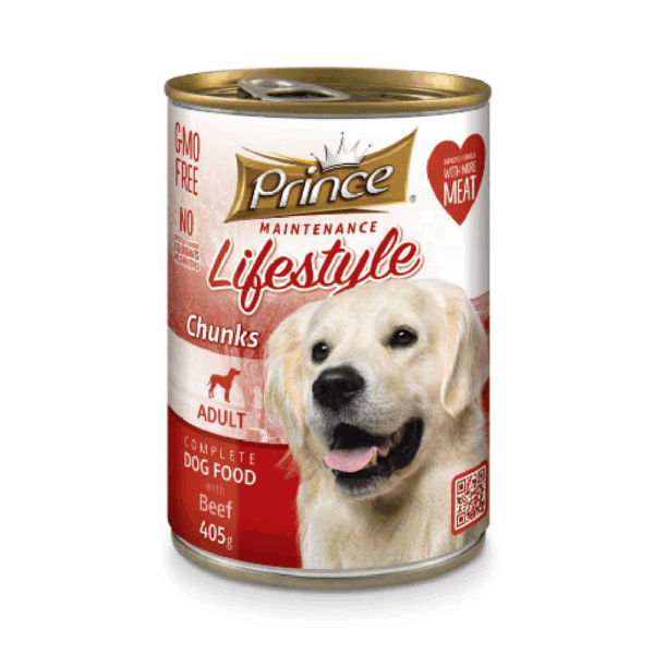 Prince Life Style Beef Chunk Dog Wet Food 405G