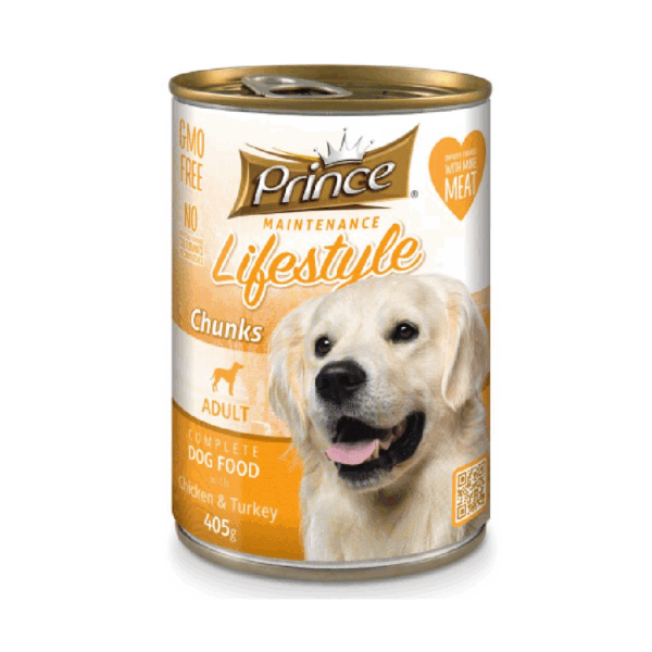 Prince Life Style Chicken & Turkey Chunks Dog Wet Food 405G