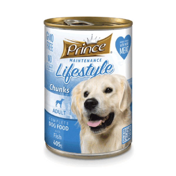 Prince Life Style Fish Chunks Dog Wet Food 405G