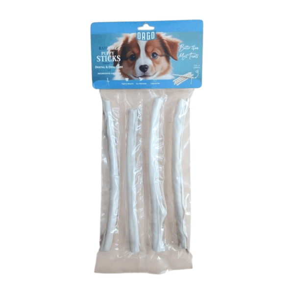 Rawhide puppy sticks , for dental and oral care