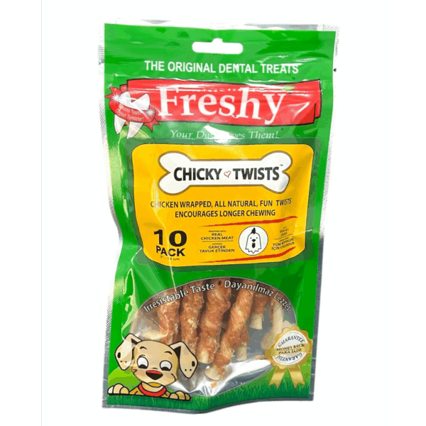 Freshy Chickey Twists For All Dogs 90 G