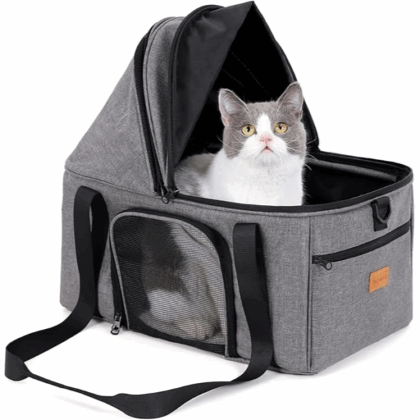 Soft Sided Pet Bag Carrier, Collapsible With Semi-Open Mode Canopy Length 45 Cm Width 28Cm Height 48 Cm