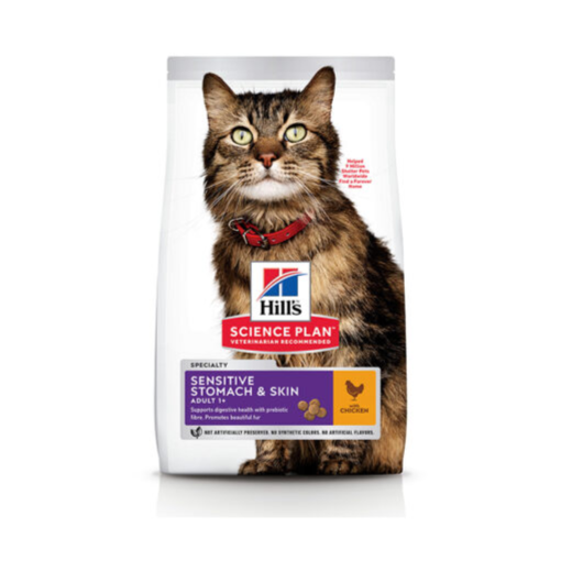 Hill’s Science Plan Adult Cat Food – Sensitive Stomach & Skin Chicken (1.5kg)