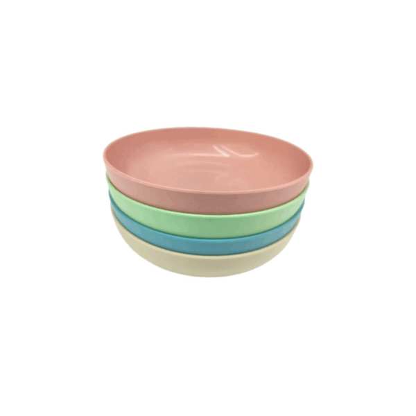 Set of 4 Plastic Bowls in Assorted Colors