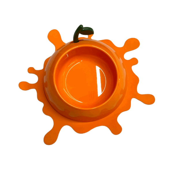 Vetres Bowl with Spoon & Mat For Pets Orange
