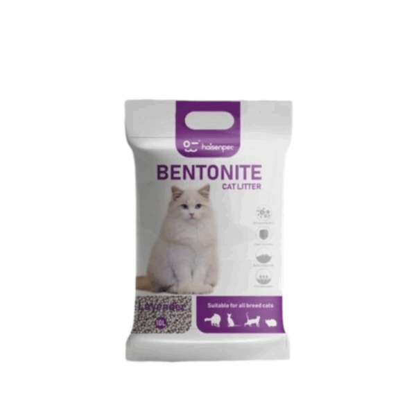 Bentonite cat litter made 100% from Petunia, deodorizing with lavender scent, quickly clumping, odor-free, high quality 10 liters