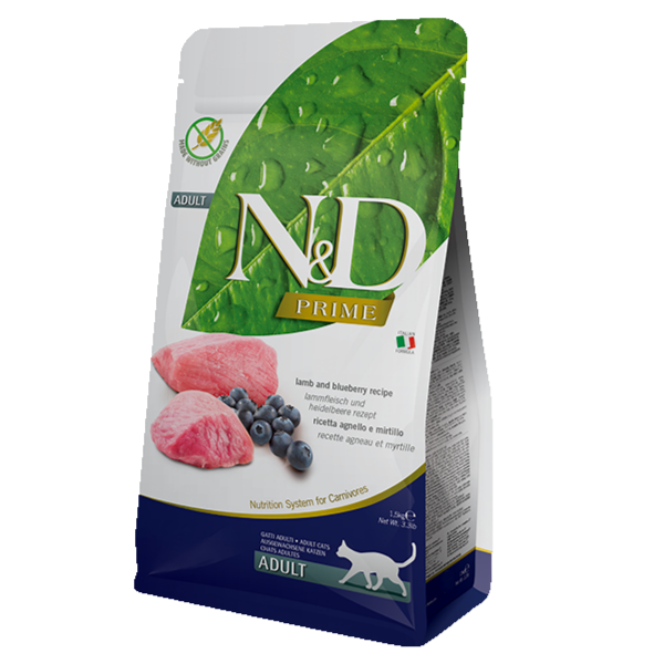 N&D Prime Grain-Free Cat Food – Lamb & Blueberry (1.5kg)