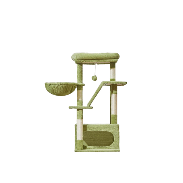 Cat tree with a luxurious perch, hanging basket for relaxation, and natural sisal posts that allow your cat to sharpen its claws freely. Length: 123 cm,54x46x22cm Weight 14.2kg