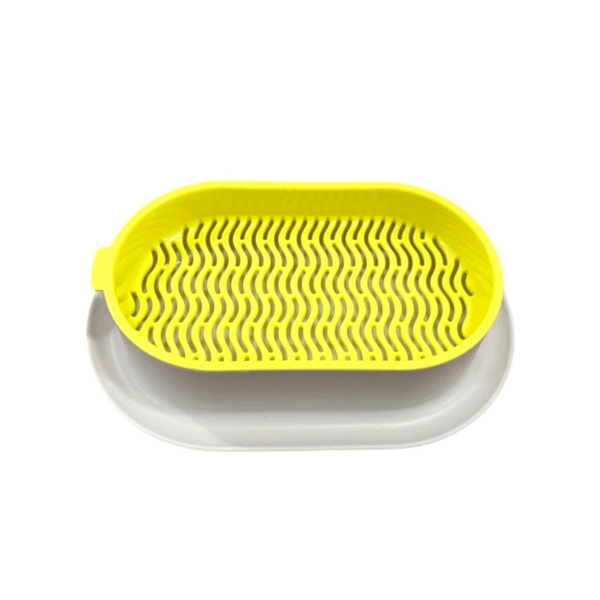 Cat Grass Box lightweight and durable easy and practical to use and clean - white and yellow