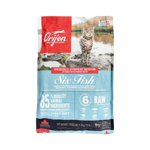 Orijen Dry Cat Food – 85% Premium Fish Protein with Sardine, Mackerel, Halibut & More (5.4 kg)