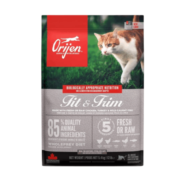 Orijen Fit & Trim Dry Cat Food – 85% Animal Ingredients for Weight Management & Vitality in Sterilized Cats (1.8 kg)
