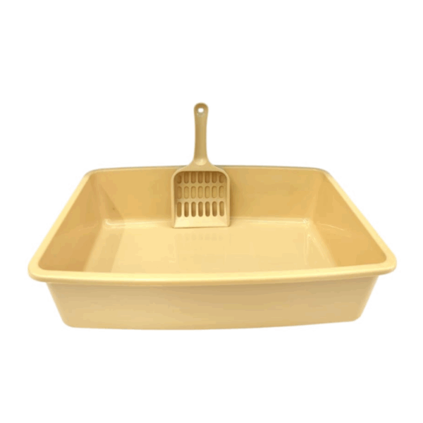 Cat Litter Box Easy to Clean Durable Nonstick, with scooper, Length 32cm Width 21cm Height 8cm
