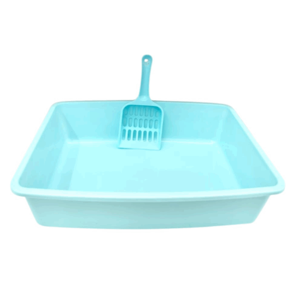 Cat Litter Box Easy to Clean Durable Nonstick, with scooper, Length 32cm Width 21cm Height 8cm