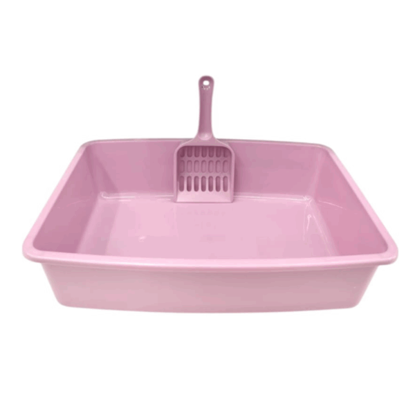 Cat Litter Box Easy to Clean Durable Nonstick, with scooper Length 32cm Width 21cm Height 8cm
