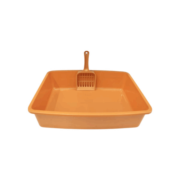 Cat Litter Box Easy to Clean Durable Nonstick, with scooper Length 32cm Width 21cm Height 8cm
