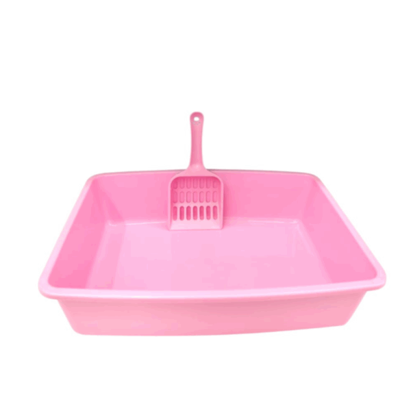 Cat Litter Box Easy to Clean Durable Nonstick, with scooper Length 32cm Width 21cm Height 8cm
