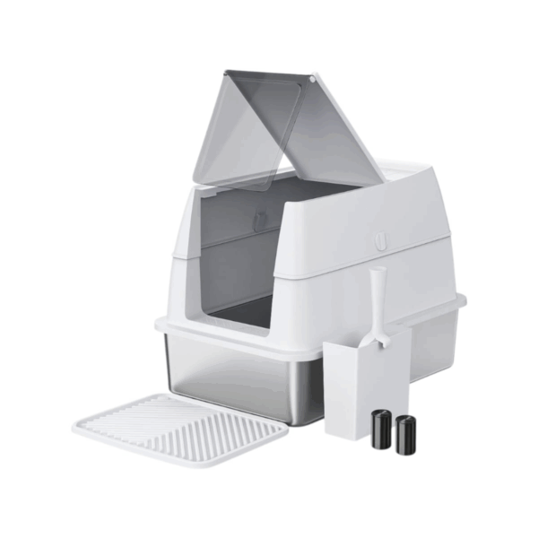 Stainless Steel Cat Litter Box with High Sides – Durable and Easy to Clean , Height 43cm Length 54cm Width 33cm