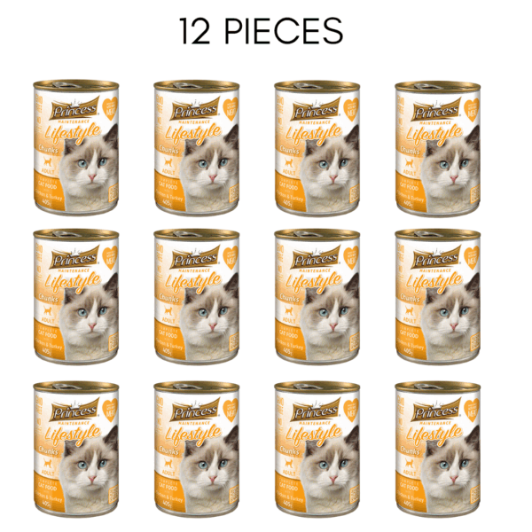 Princess Life Style Chunks Chicken And Turkey 405 G - 12 Pcs