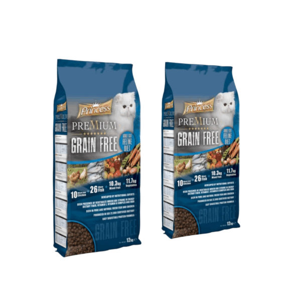 2 Pcs* 12 Kg , Special Offer For Princess Gmo Free , Grain Free , Gluten Free , Rich Natural Ingredients Such As Fresh Meat Fish, Fruit And Vegetables