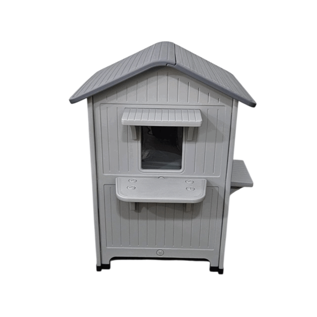 Pet House With A Durable And Comfortable Design, In Gray Color. Height: 88 Cm, Width: 53 Cm, Length: 53 Cm