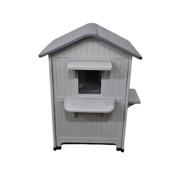 Pet House With A Durable And Comfortable Design, In Gray Color. Height: 88 Cm, Width: 53 Cm, Length: 53 Cm
