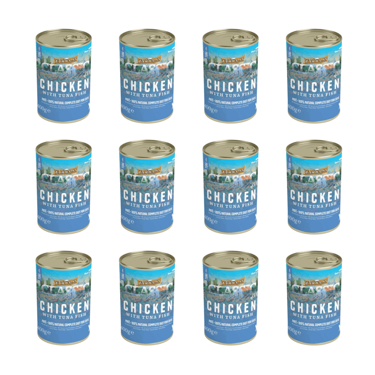 Princess Premium Cat Food Chicken with tuna fish 400 G Delicious And Healthy- 12 Pcs
