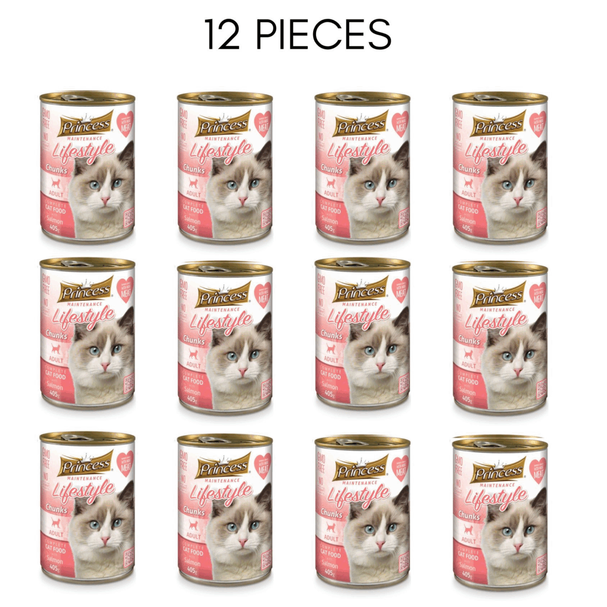 Princess Life Style Chunks With Salmon For Cat 405 G - 12 Pcs