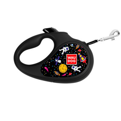 Retractable dog leash, "NASA" design, reflective tape, Large size, up to 50 kg, 5 meter