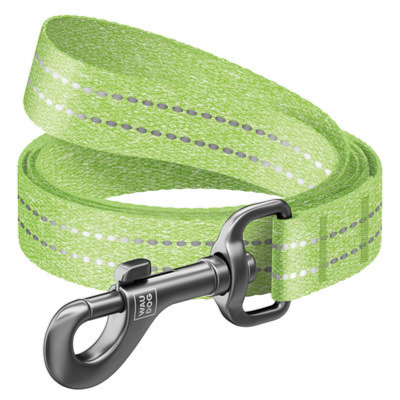 Re-cotton recycled material dog leash, reflective, L-XXL, L 500 cm Light green