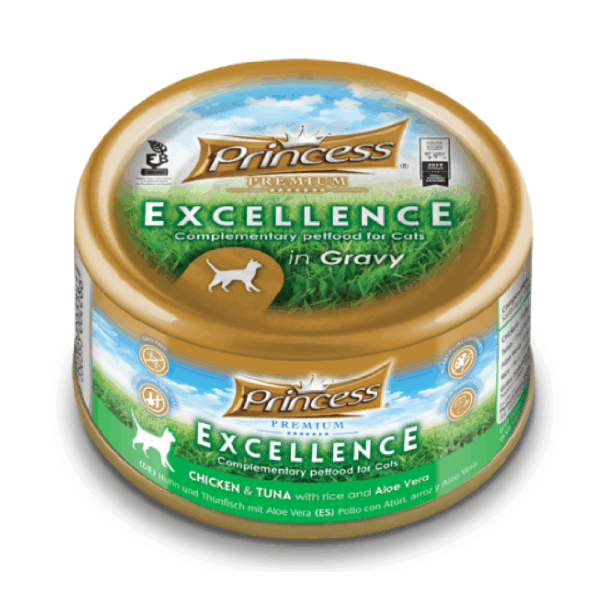 Princess Excellence Chicken & Tuna With Rice & Aloe Vera Cat Wet Food 70G