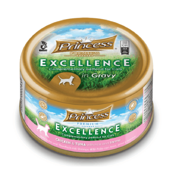 Princess Excellence Chicken & Tuna With Rice & Shrimp Cat Wet Food 70G