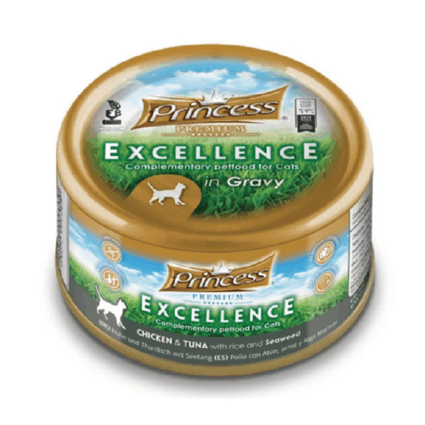Princess Excellence Chicken & Tuna With Rice & Seaweed Cat Wet Food 70G