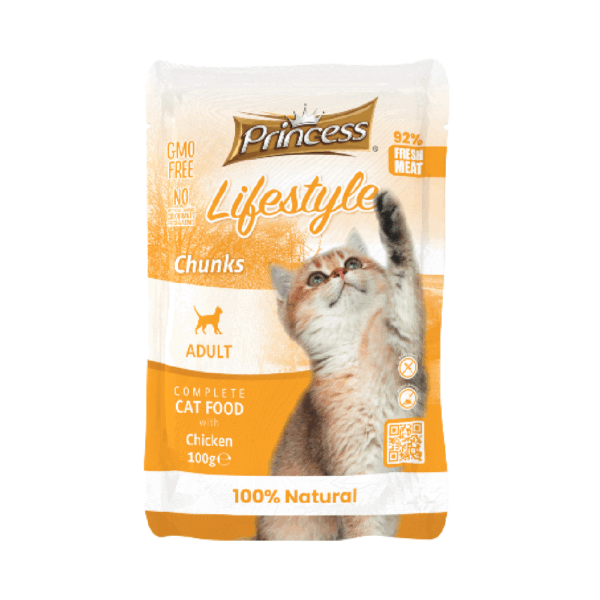 Princess Life Style Chunks With Chicken Cat Wet Food Pouch 100G