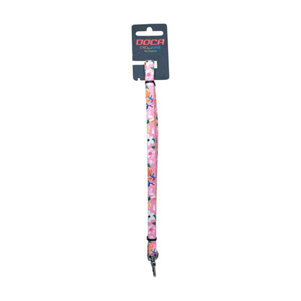 Cat leash with a distinctive floral pattern
