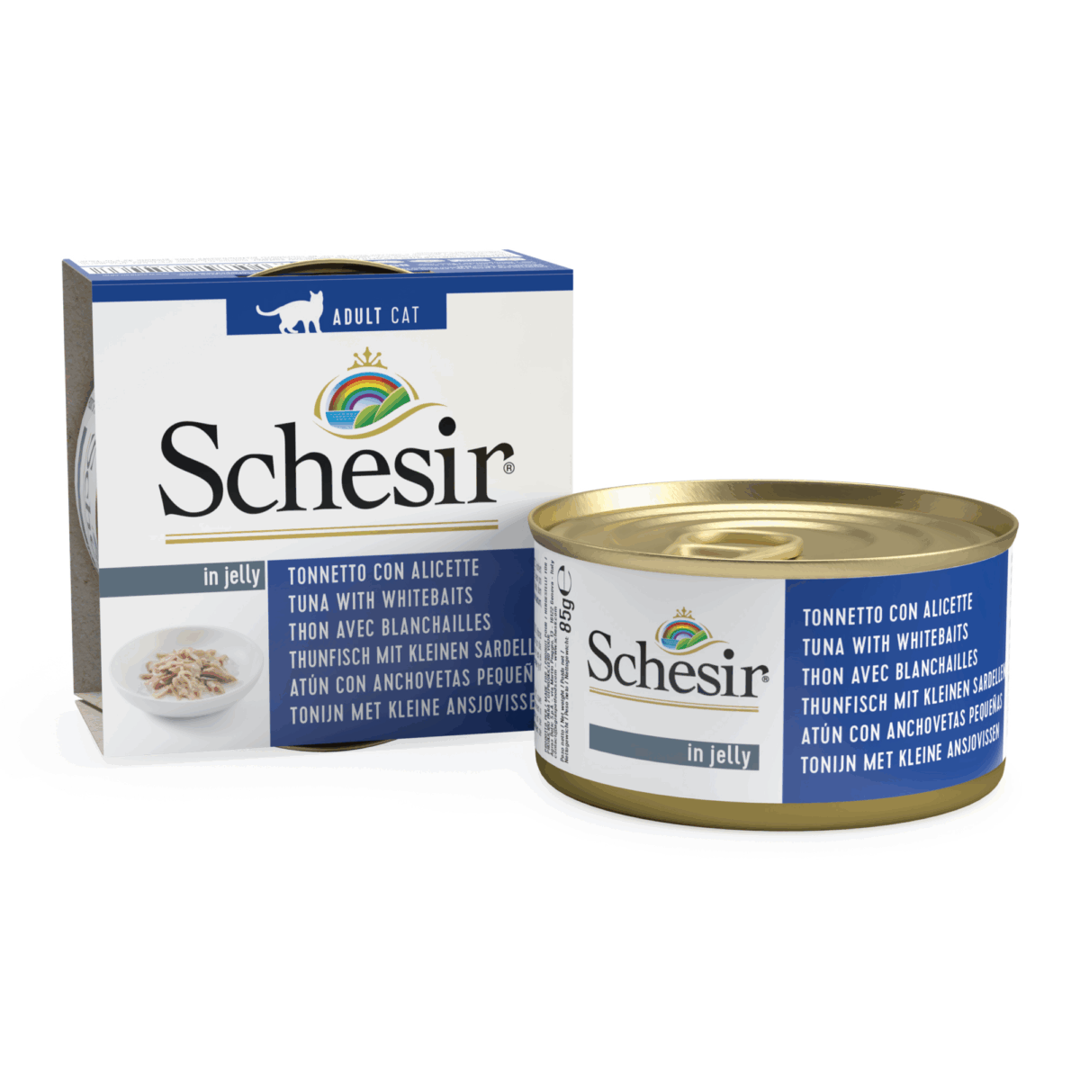 Schesir Tuna With Whitebaits in jelly 85g in can