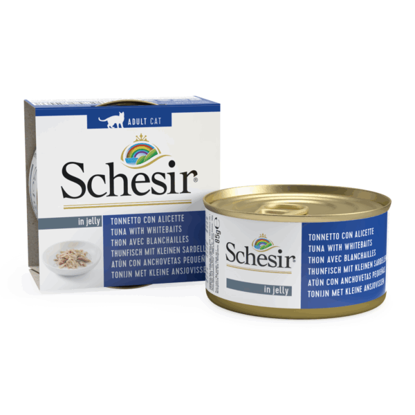 Schesir Tuna With Whitebaits in jelly 85g in can