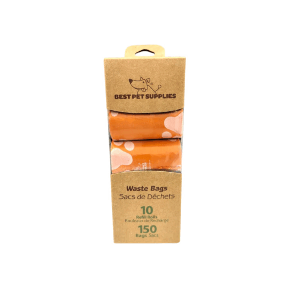 Dog Poop Bags Leak Proof and Tear Resistant, Thick Plastic 10 Rolls 150 Pcs , orange color