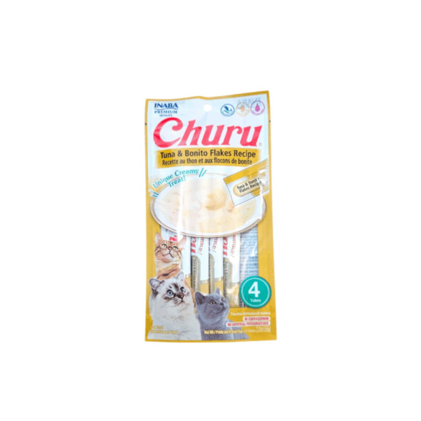 Churu Cat Treats – Tuna & Bonito Flakes, 4×14g
