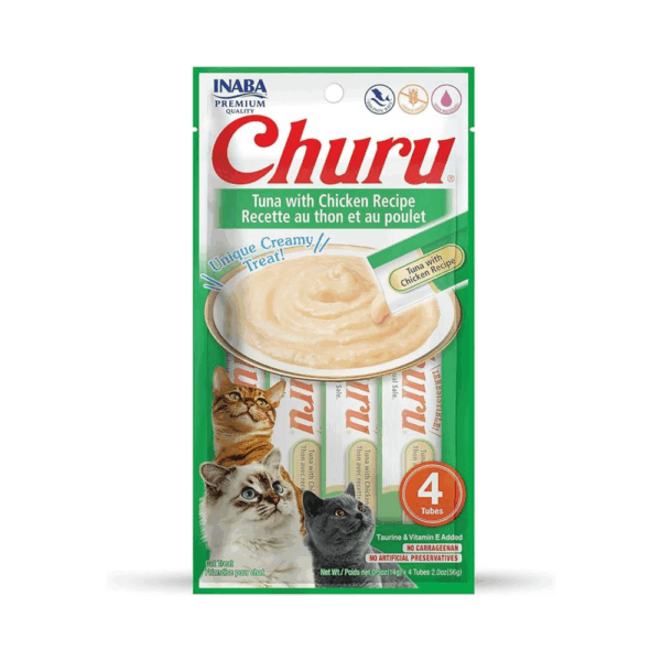 Creamy Tuna & Chicken Cat Treats – Grain-Free, 4-Pack Delight