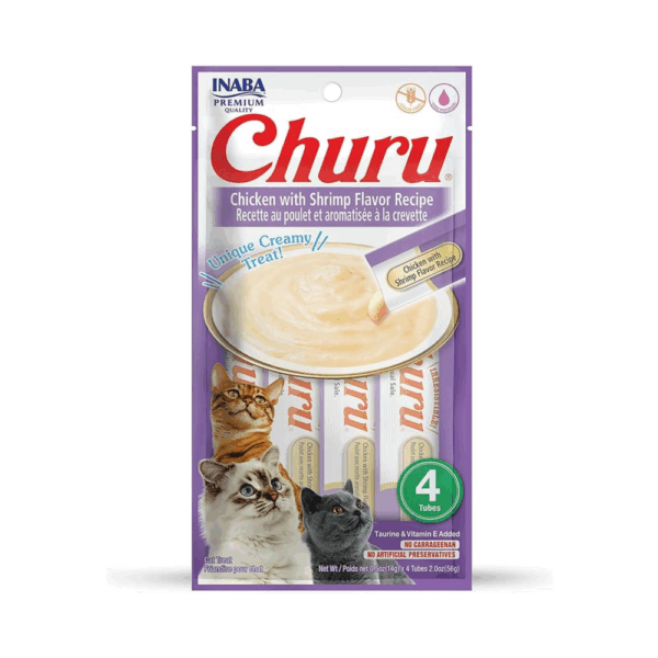 Creamy Chicken & Shrimp Cat Treats – Grain-Free, 4-Pack