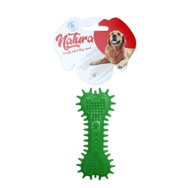 Natura Plastic Heart & Paw Patern Bone Dog Toy