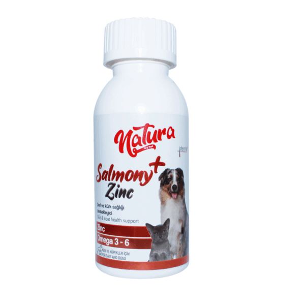 Liquid Salmon Oil Omega 3 & Omega 6 Vitamin & Zinc Supplement for Cats & Dogs 100ml